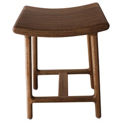 Mexican Handcrafted Solid Tzalam Wood Counter Stool Mid Century Modern Kitchen