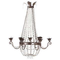 18th Century Italian Crystal and Silver Gilt Chandelier