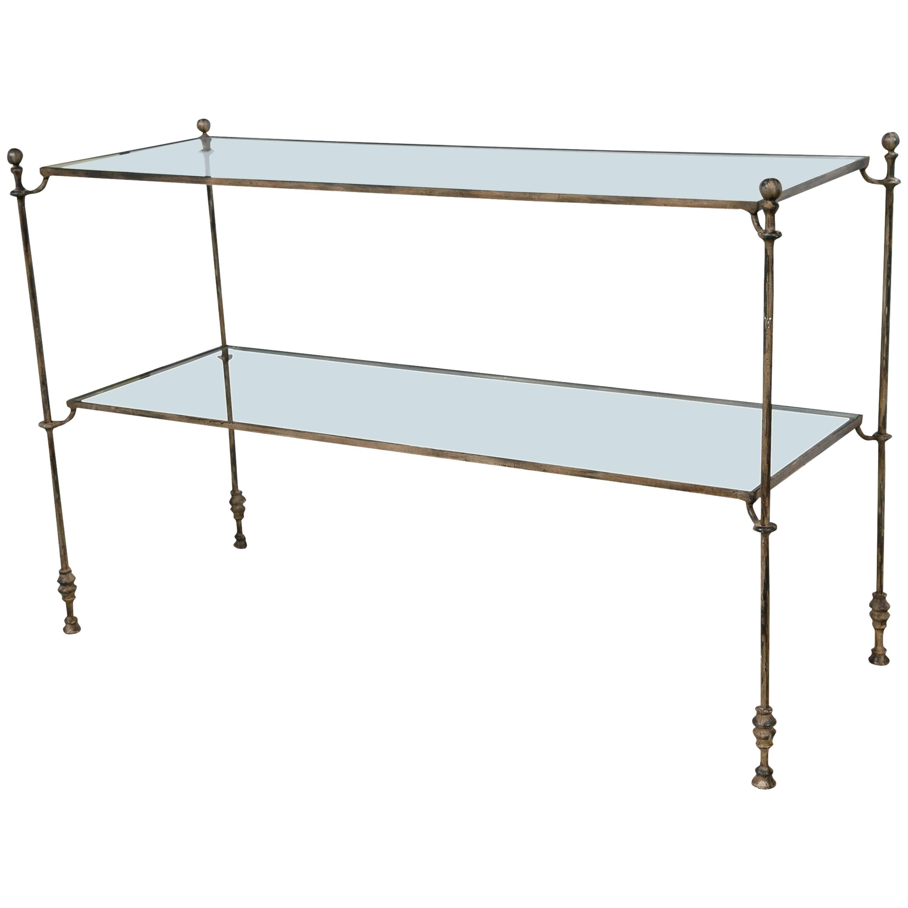 Diego Giacometti Style Two-Tier Console Table