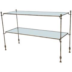 Diego Giacometti Style Two-Tier Console Table