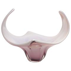 Sculptural 1960s Pastel Mauve and White Murano Glass Centerpiece 7
