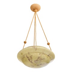 Vintage French Designer, Pendant Light, Rope, Glass, France, 1930s