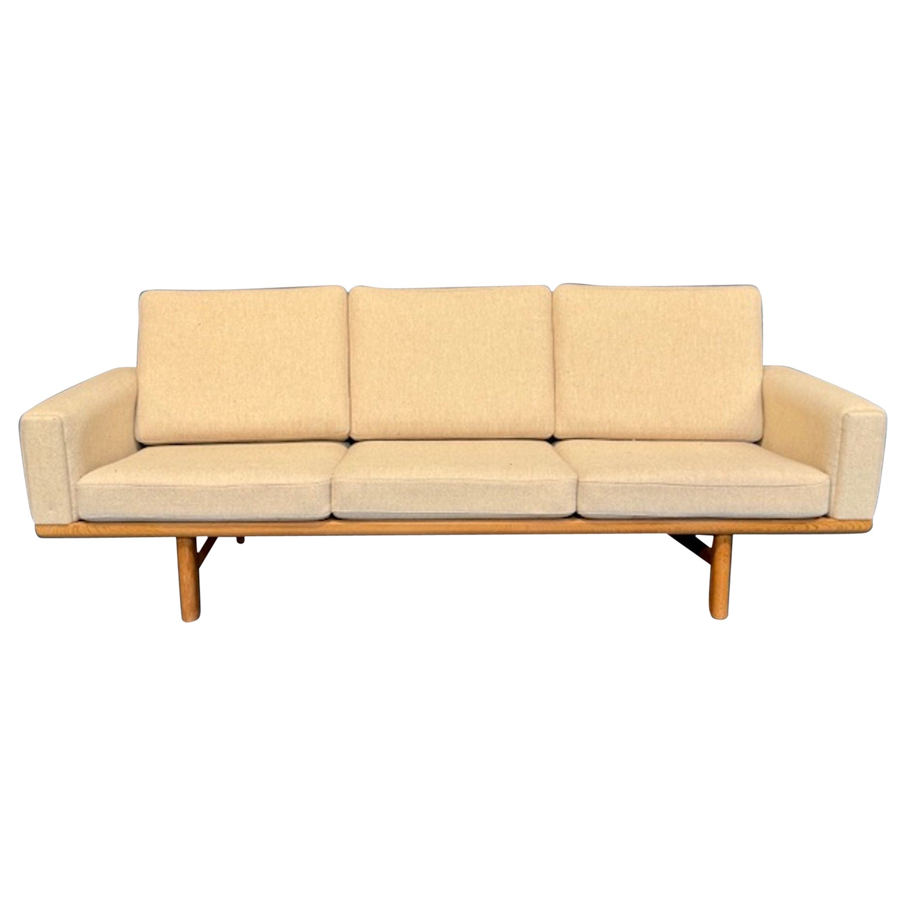 Danish Mid Century Modern Wool Sofa by Hans Wegner