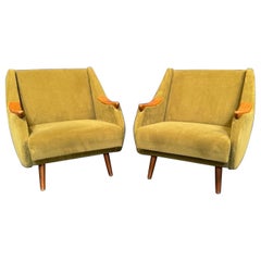 Pair of Danish Oak Mid Century Club Chairs