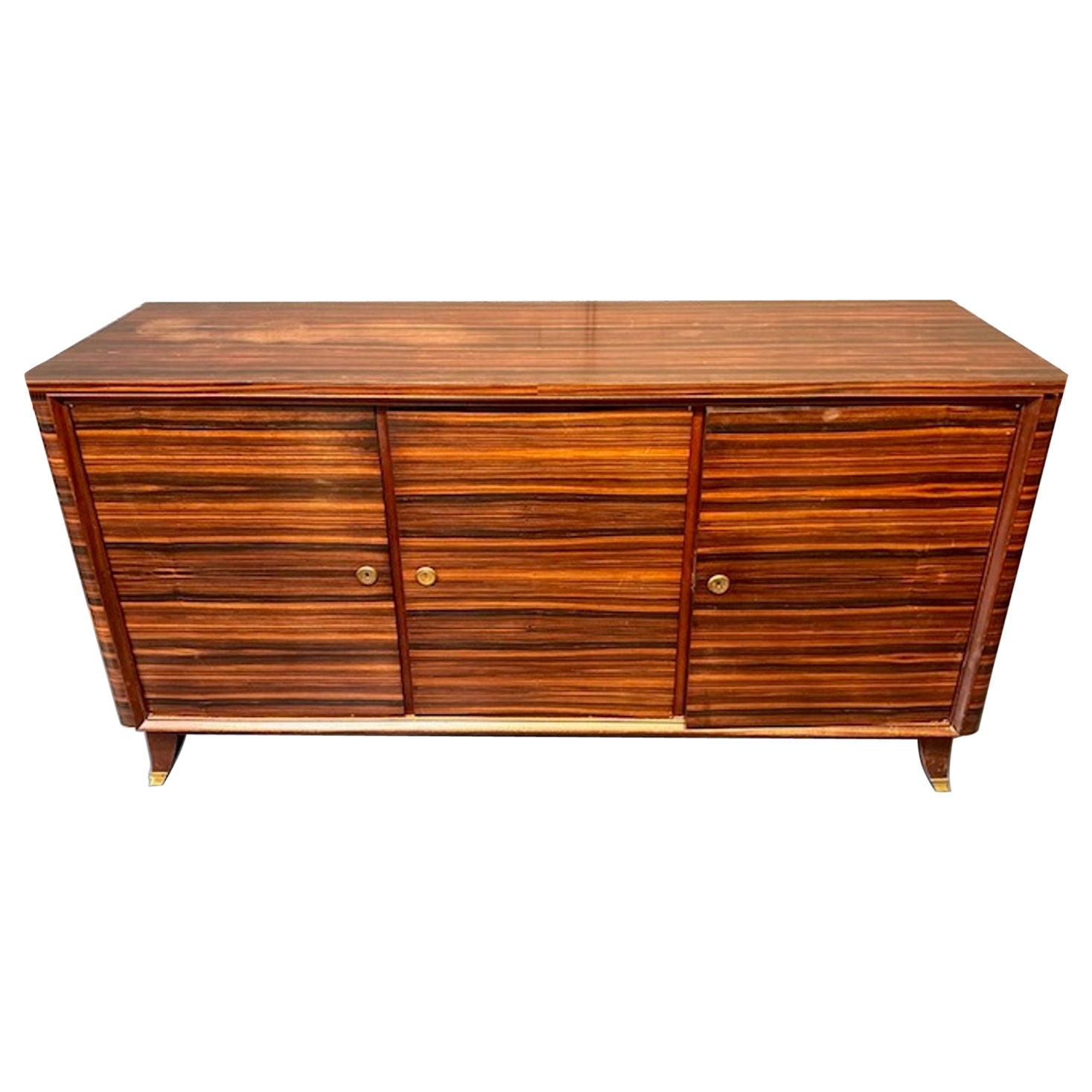 Buffet di Macassar in stile Art Deco francese della metà del secolo scorso