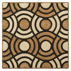 Rug & Kilim’s Abaca Custom Rug Sample, Beige, White and Black Geometric Patterns
