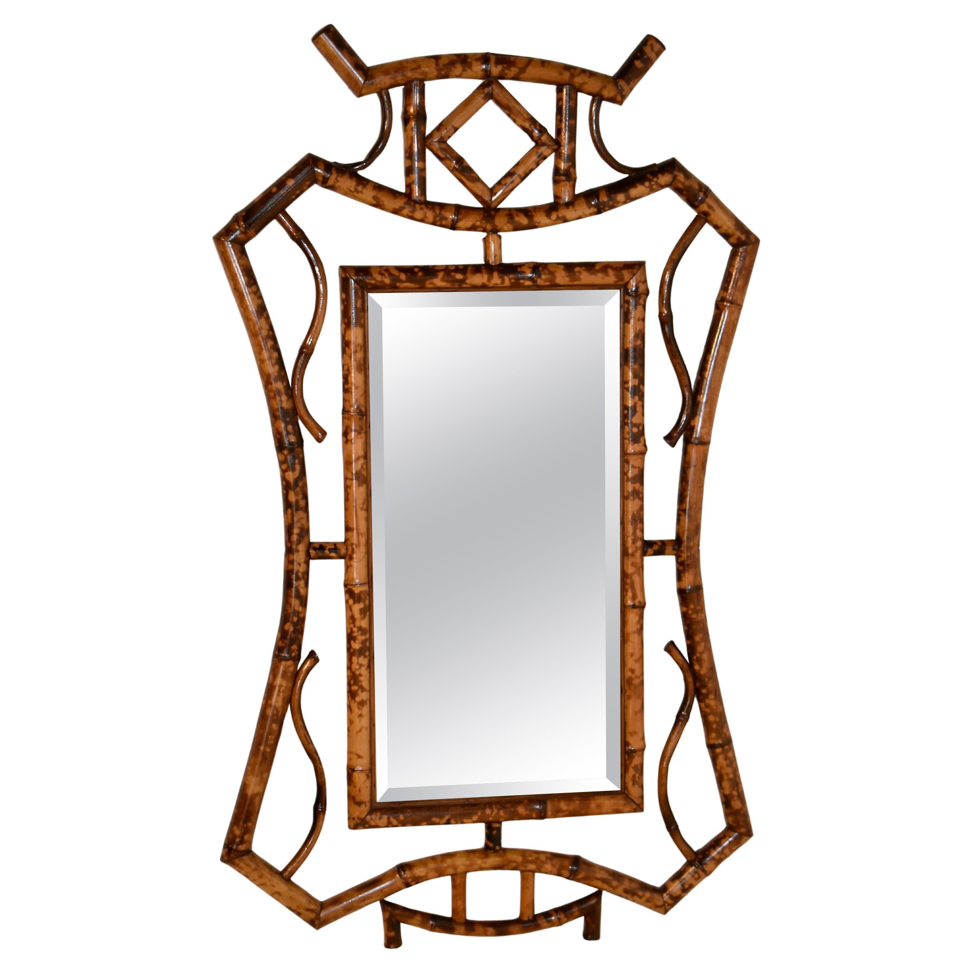 Late 19th Century Tortoise Bamboo Mirror