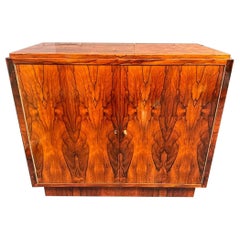 French Art Deco Style Black Walnut 2 Door Side Cabinet