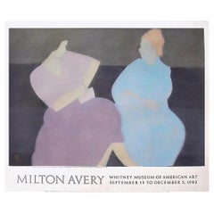 80s Rare Oversized Vintage Original Milton Avery Exhibition Lithograph Poster