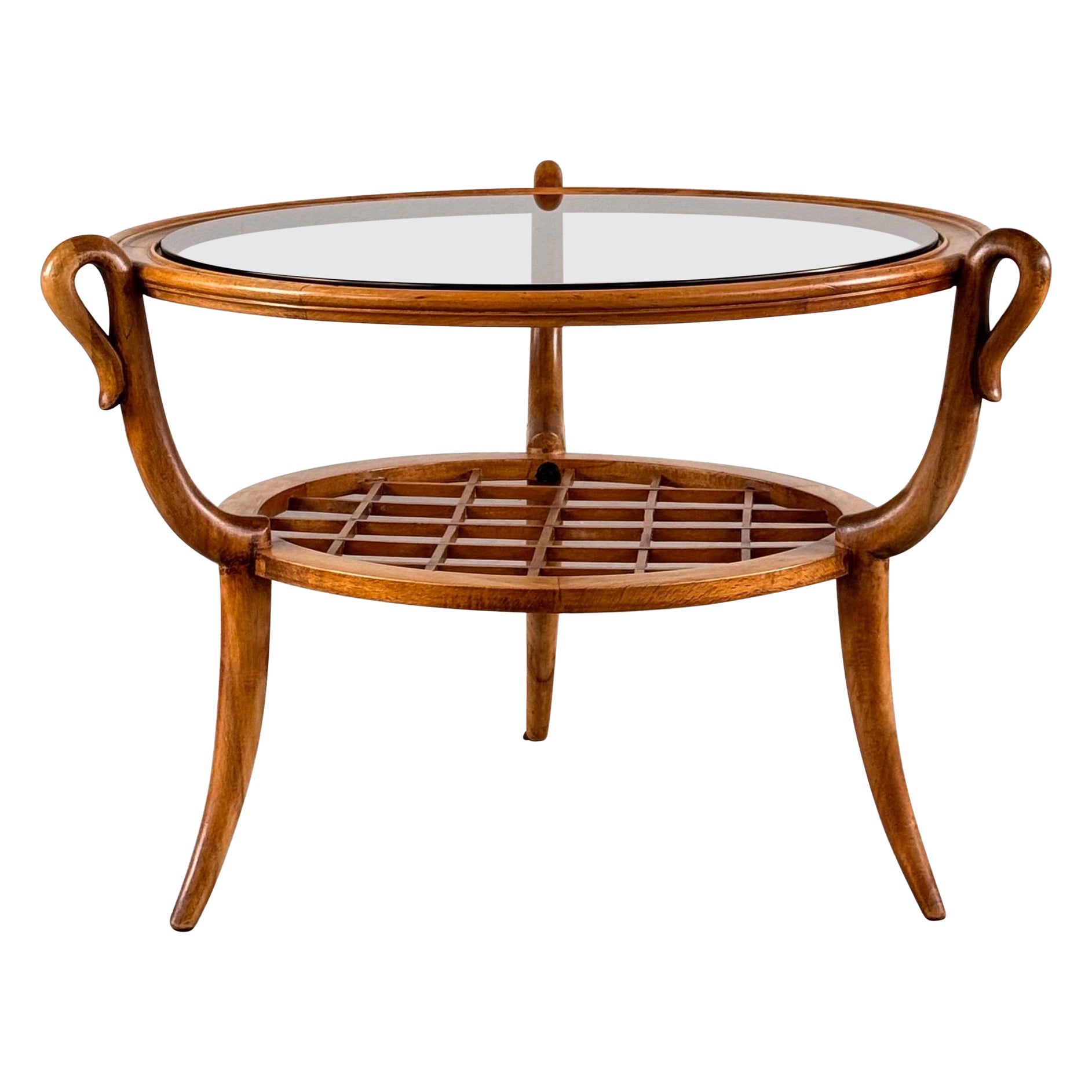 Round Coffee Table attribuited to Paolo Buffa for Arrighi Serafino, 1950s For Sale