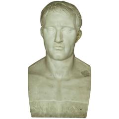 Important Lifesize Italian White Marble Bust of Napoleon
