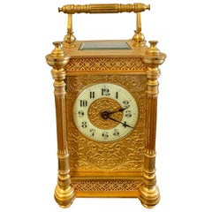 Outstanding Quality Antique Victorian Gilded French Carriage Clock