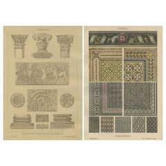 Antique Roman Architectural and Mosaic Ornament Prints, Published 1887