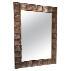 Miroir moderniste de Murano mauve