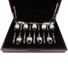 Antique Apostles by Gorham Sterling Silver Figural Dessert 13 Spoon Set Exceptional RARE