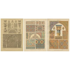 Set of Three 19th Century Moorish Architectural Prints by H. Dolmetsch, 1887