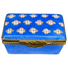 French Limoges Rectangular Hand Painted Porcelain Trinket Box