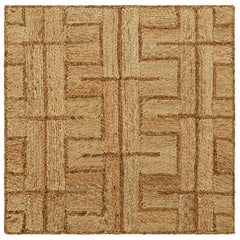 Rug & Kilim's Abaca Custom Rug Sample, Beige, Weiß und Schwarz Geometric Patterns