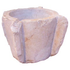 16e mortier de marbre sculpté antique