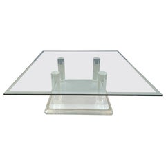 Lucite column coffee table or side table, 1970s