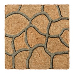 Muestra de alfombra personalizada Rug & Kilim's Abaca, beige-marrón con motivos geométricos grises