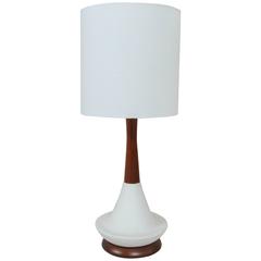 Teak and Ceramic Table Lamp