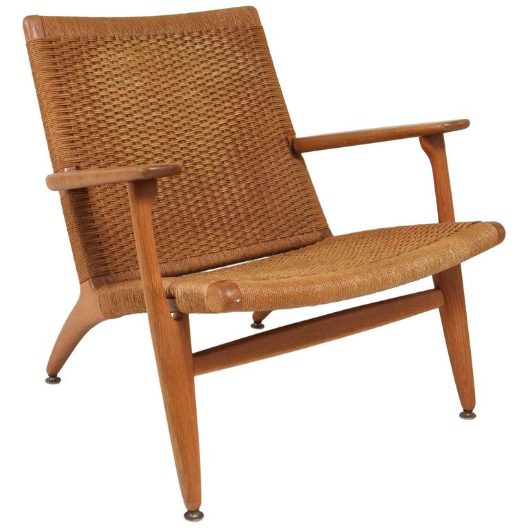 Hans Wegner Wicker Lounge Chair At 1stdibs
