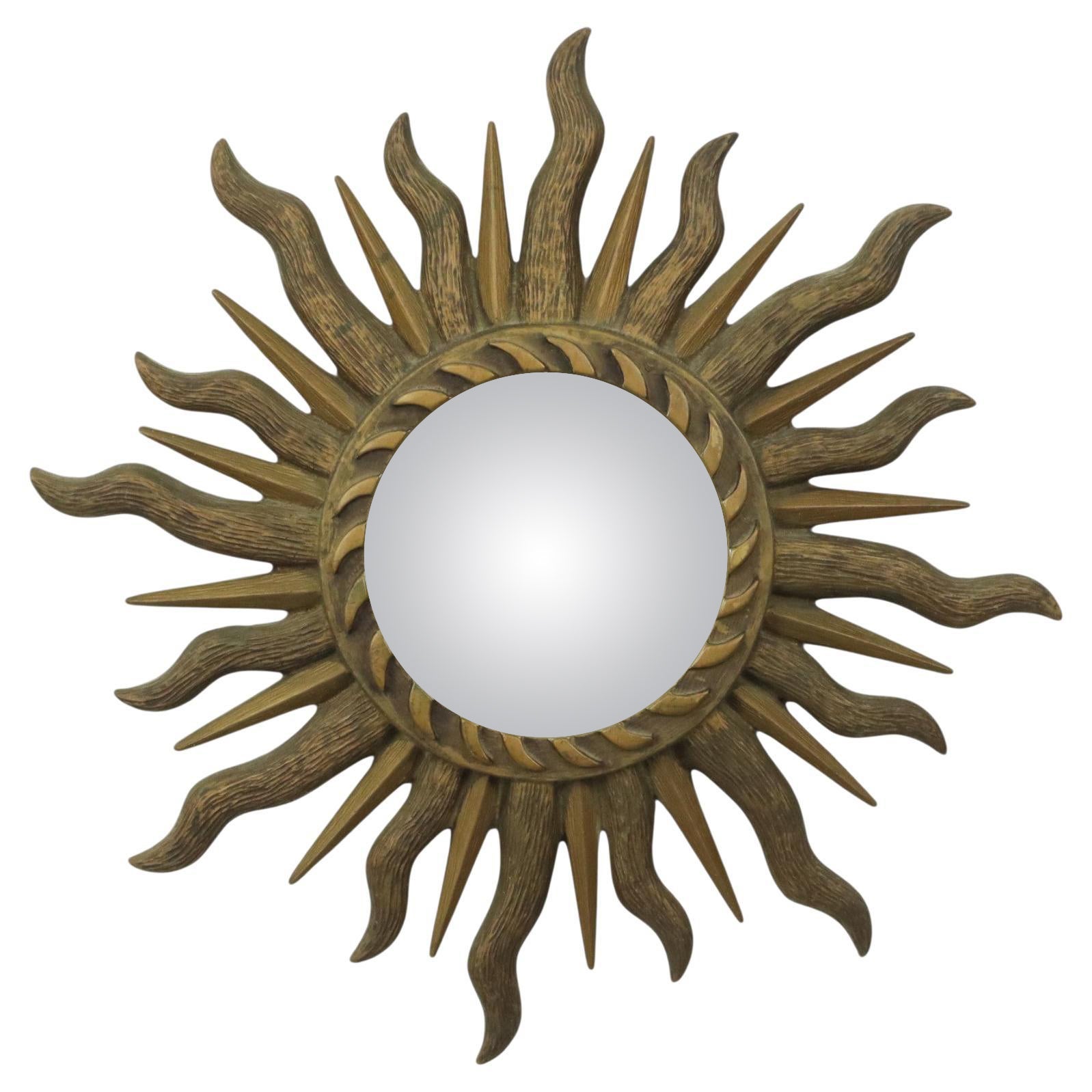Sechziger Jahre Sunburst Butler Spiegel Sun Mirror Ball Glas Harz 43cm