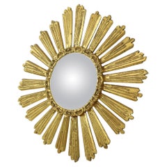 Large Italian Sunburst Mirror XL Sun Mirror Wood Dollanzo 69cm