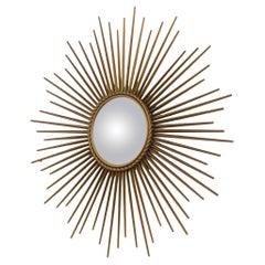 Large Vintage Sun Mirror Chaty Vallauris XL France 1950s