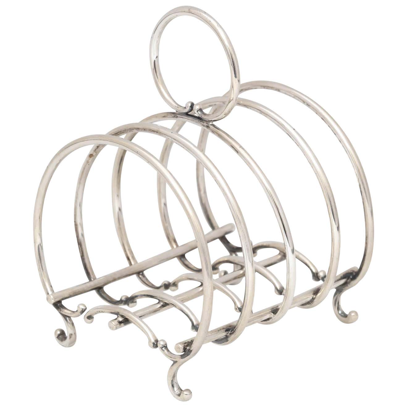 Unusual Victorian Sterling Silver Footed Toast Rack at 1stDibs