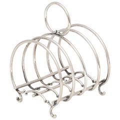 Unusual Victorian Sterling Silver Footed Toast Rack