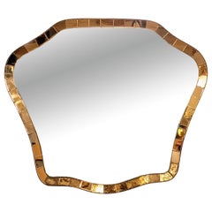 Cristal Art Rare and Large Wall Mirror, Italy 1950s