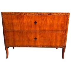 Handsome 19th Century German Walnut and Elmwood Biedermeier Commode