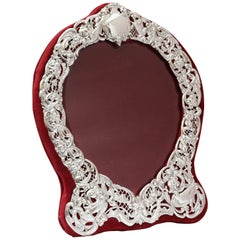 Large Victorian Sterling Silver Heart-Form Picture Frame