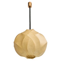Italian Designer, Pendant Light, Brass, Resin, Italy, 1960s