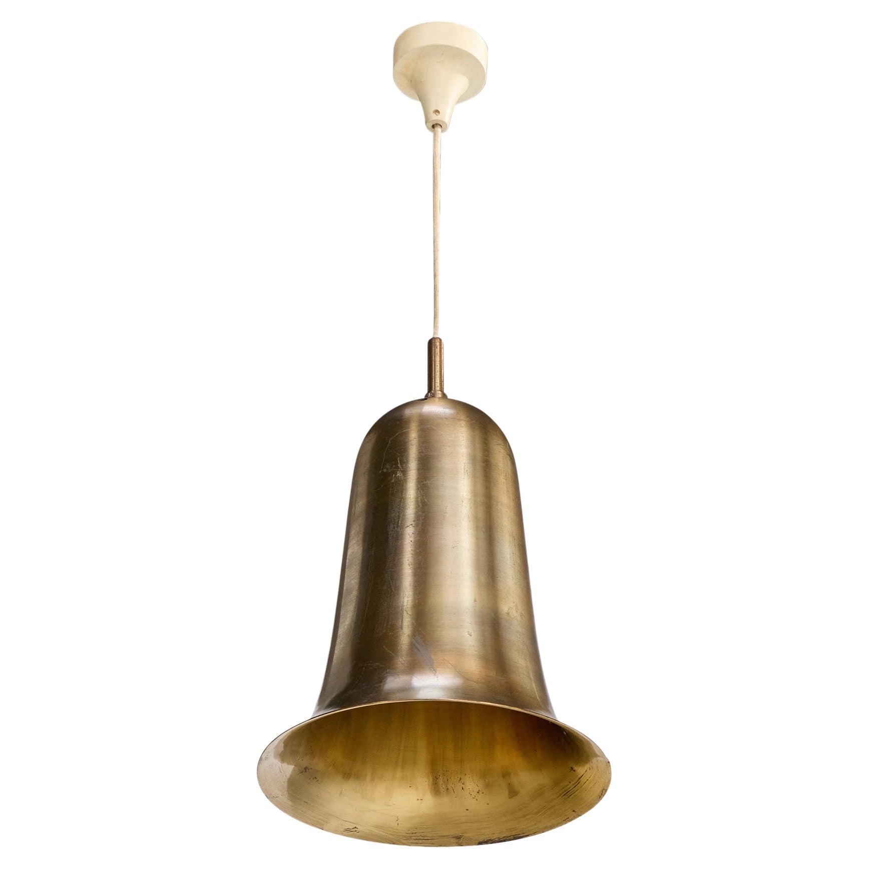 Italian Designer, Pendant Light, Brass, France, 1950s