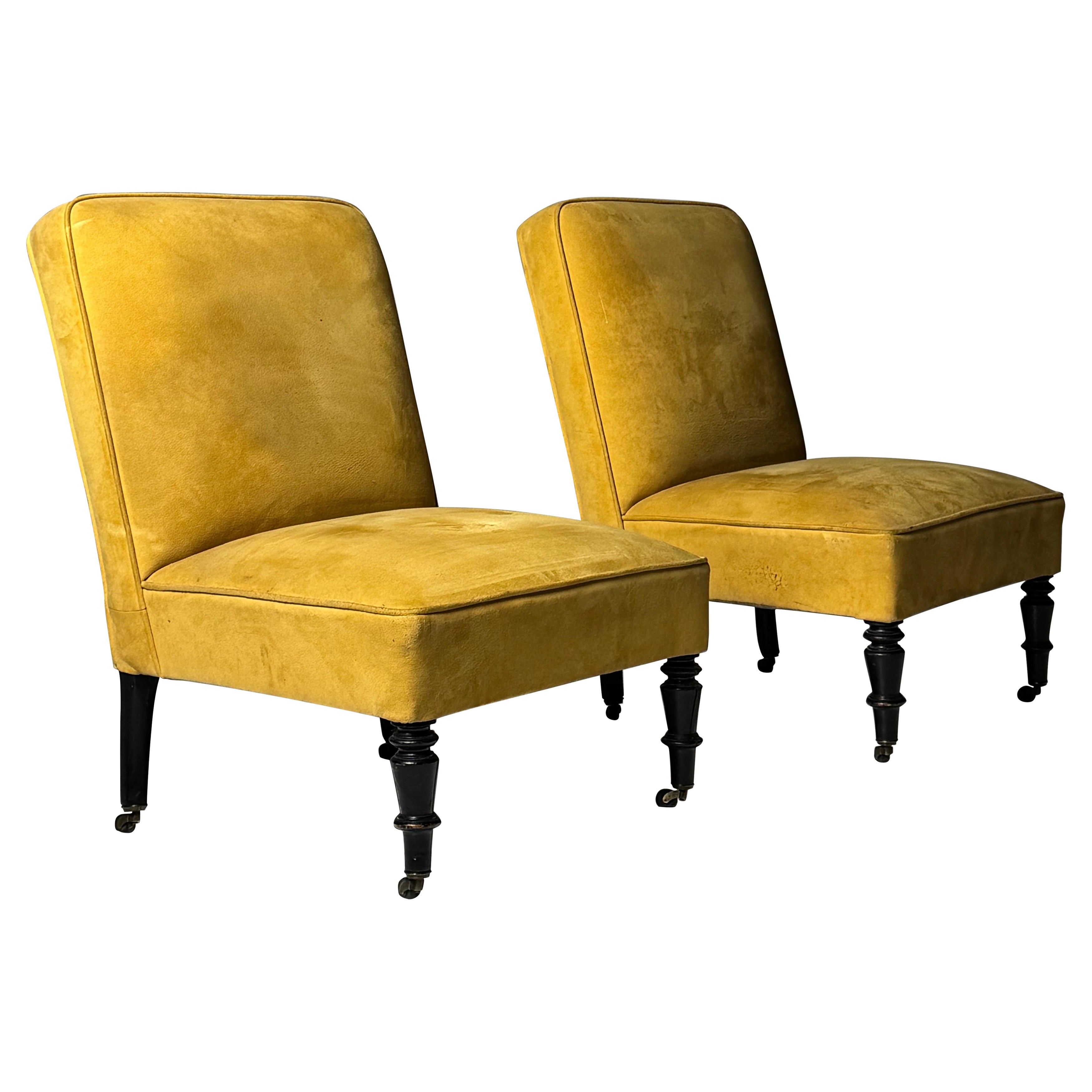 Paar von 2 französischen Napoleon 3 Stühlen im Angebot