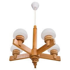 Designer svedese, lampadario, pino, vetro, Svezia, anni '70