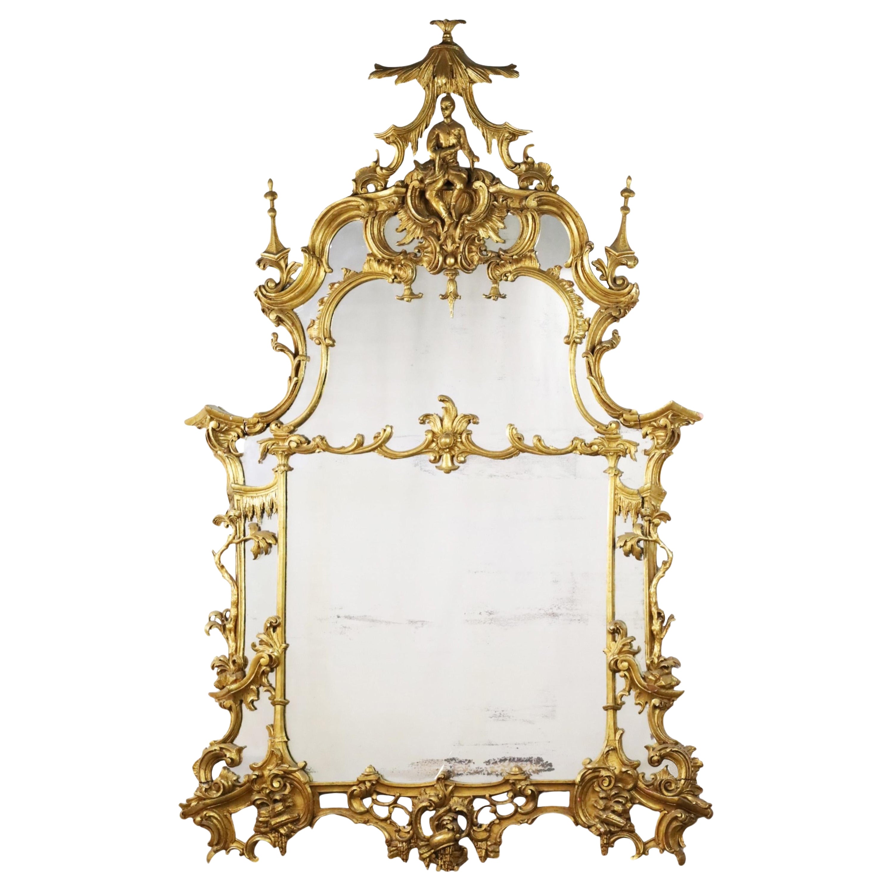 19. Jahrhundert Georg III Stil Giltwood Spiegel