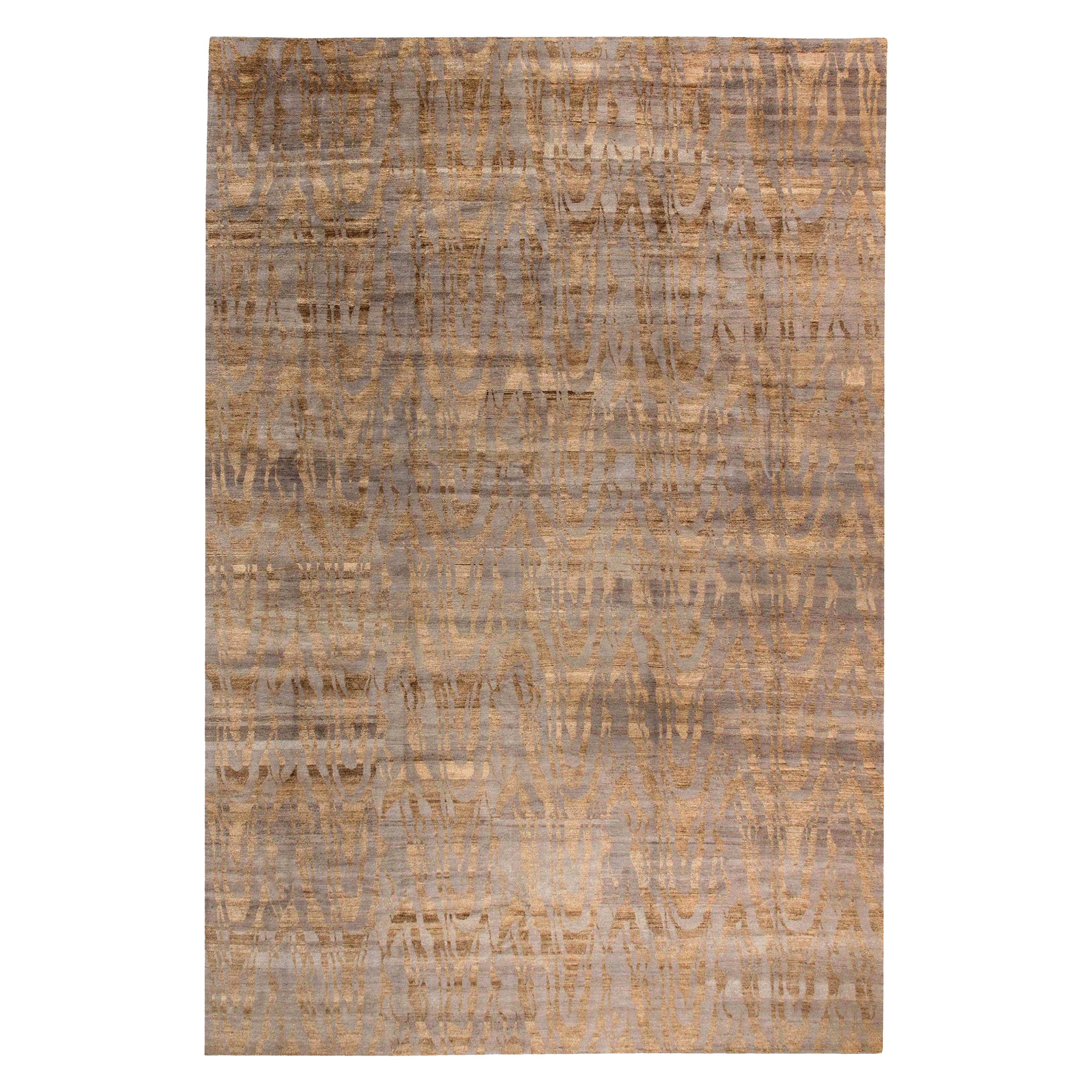 Contemporary Tibetan Shadows Handmade Silk and Wool Rug by Doris Leslie Blau
