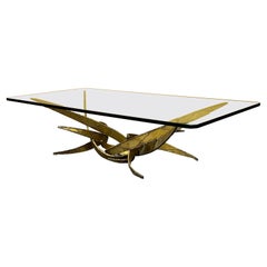 Brutalist Torch Cut Steel Sculptural Coffee Table in the Style of Silas Seandel