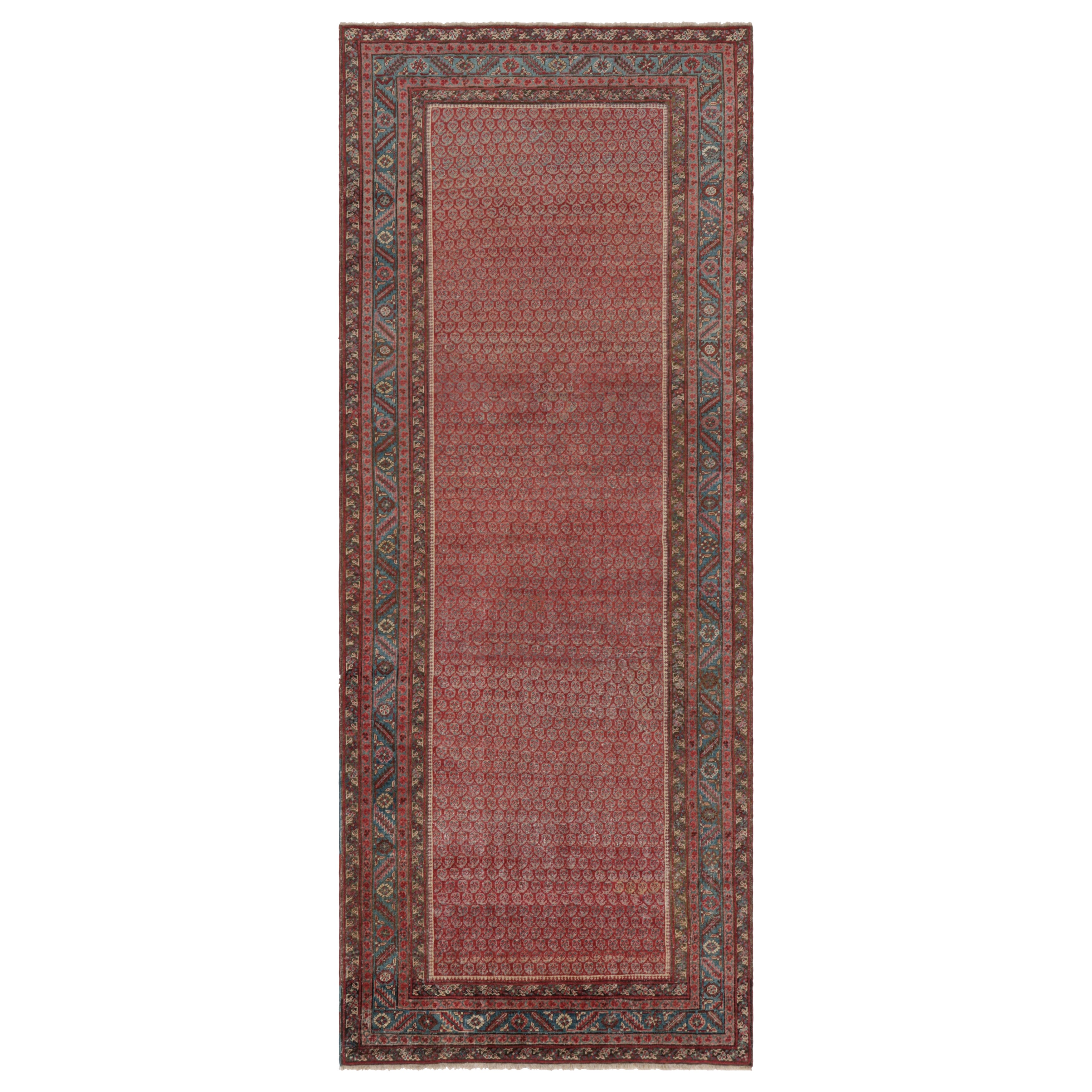 Antiker Karabagh Gallery Läufer, Perserteppich in Rot mit Paisleys - Rug & Kilim im Angebot