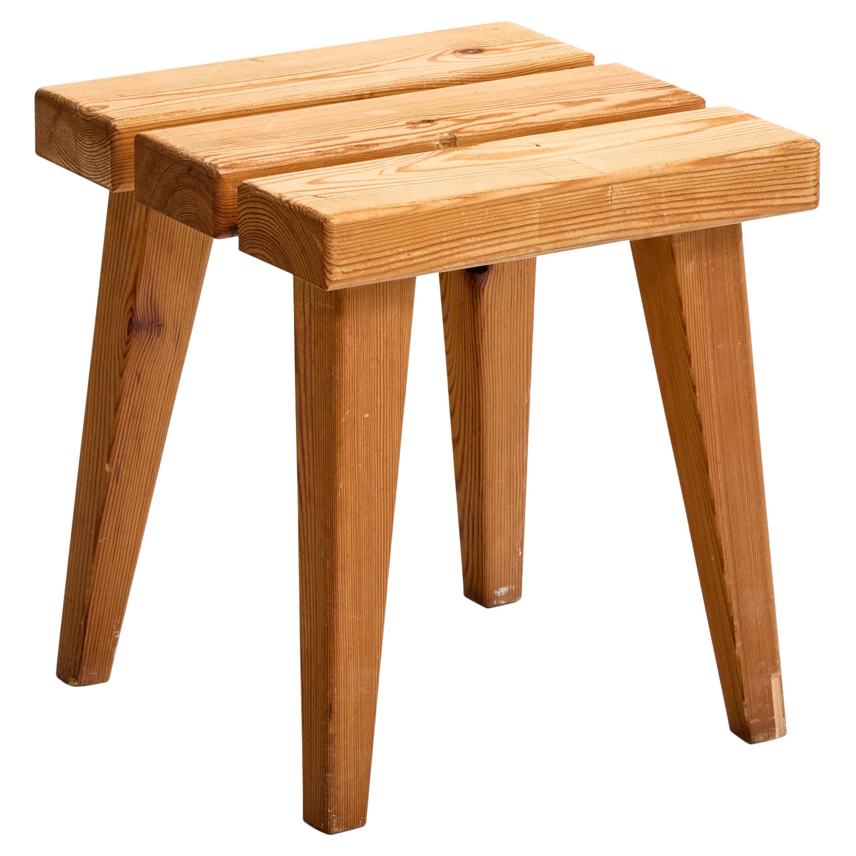 Tabouret de designer suédois, pin, Suède, années 1970