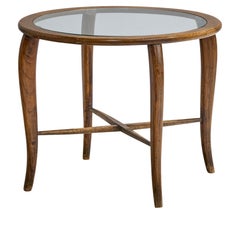 Tavolino di design italiano, Wood, Vetro, Italia, anni '50