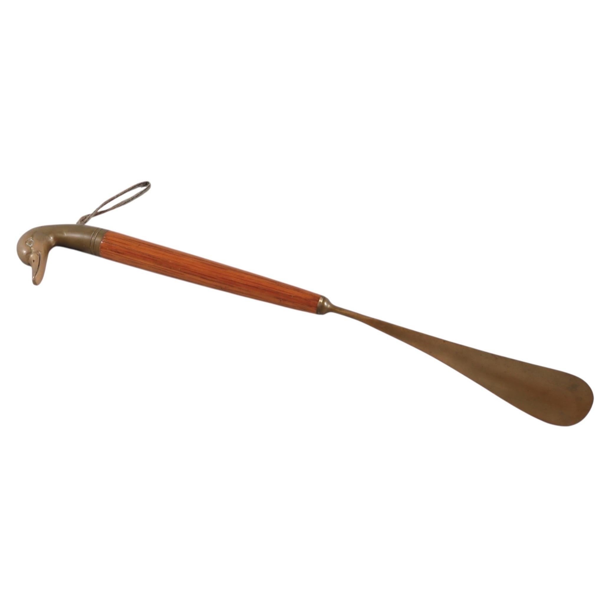 Schuhlöffel aus Messing und Wood Duck
