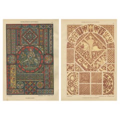 Antique Romanesque-Gothic Architectural and Floor Designs by H. Dolmetsch, c.1887