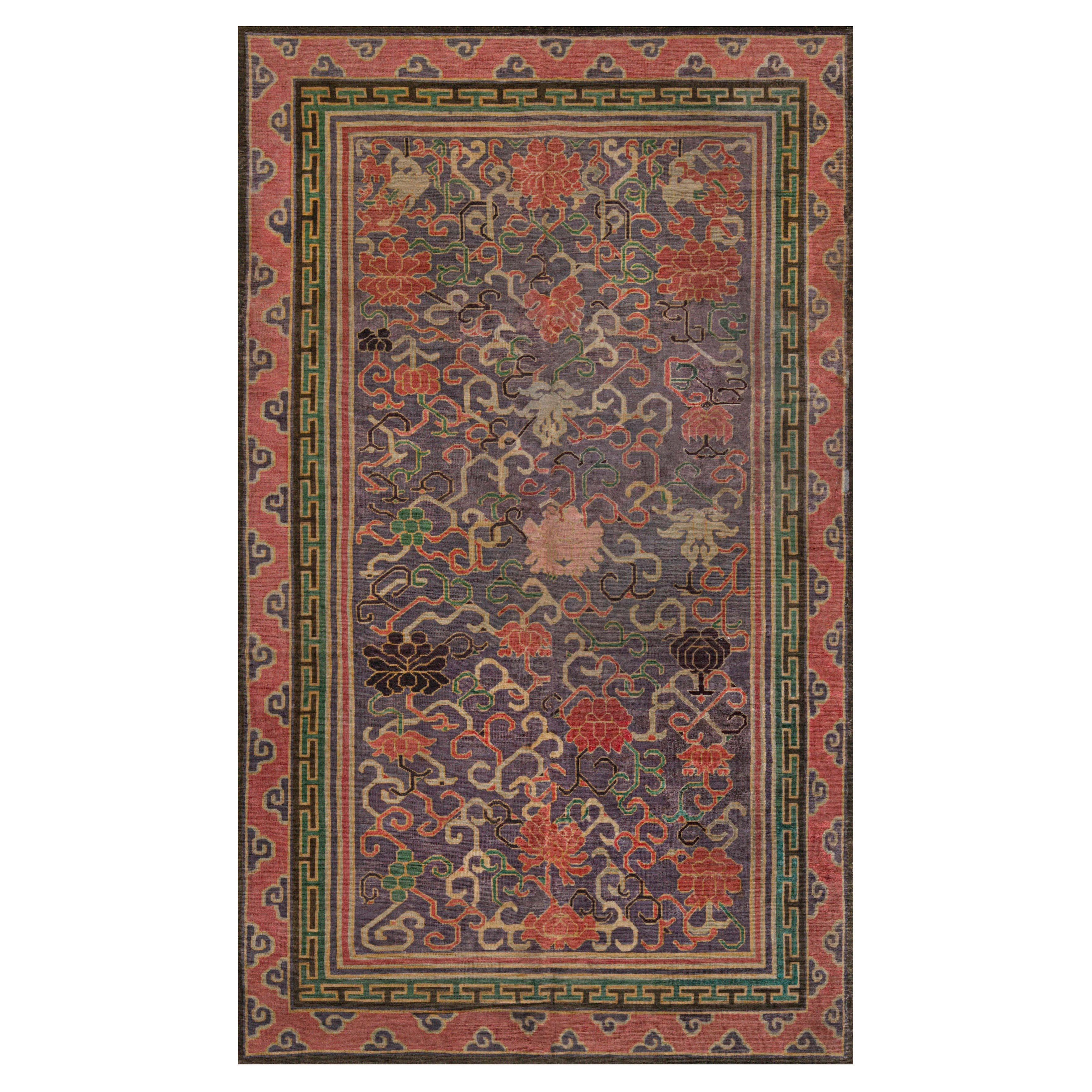 Doris Leslie Blau Vintage Chinese Botanic Silk Carpet