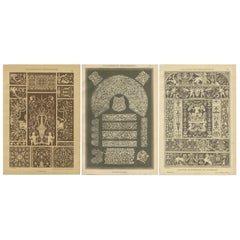Vibrantes Placas de Arte Decorativo del Renacimiento Italiano - Cromolitos Originales, 1887