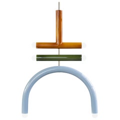 Customizable Ceramic Pendant Lamp TRN F2 silver finish by Pani Jurek